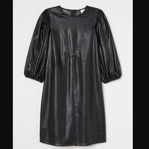 H&M Black Faux Leather Dress